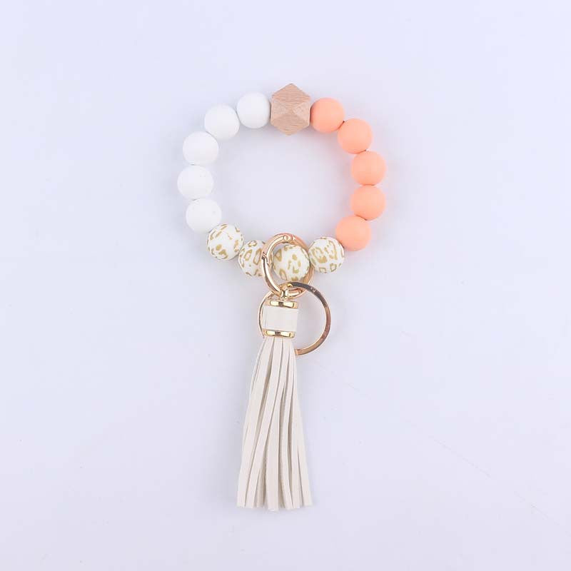 Llaves de muñeca con cuentas de silicona impresas al por mayor